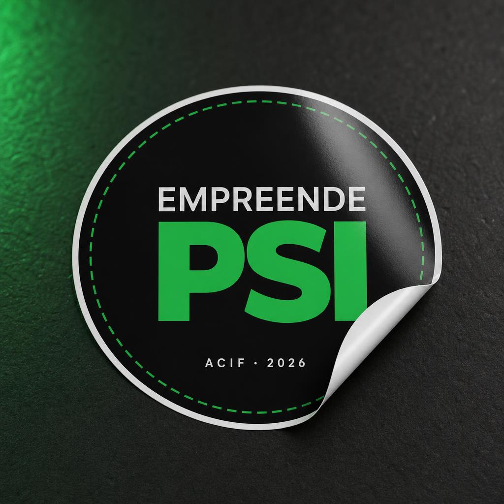 Mockup adesivo redondo EMPREENDE PSI