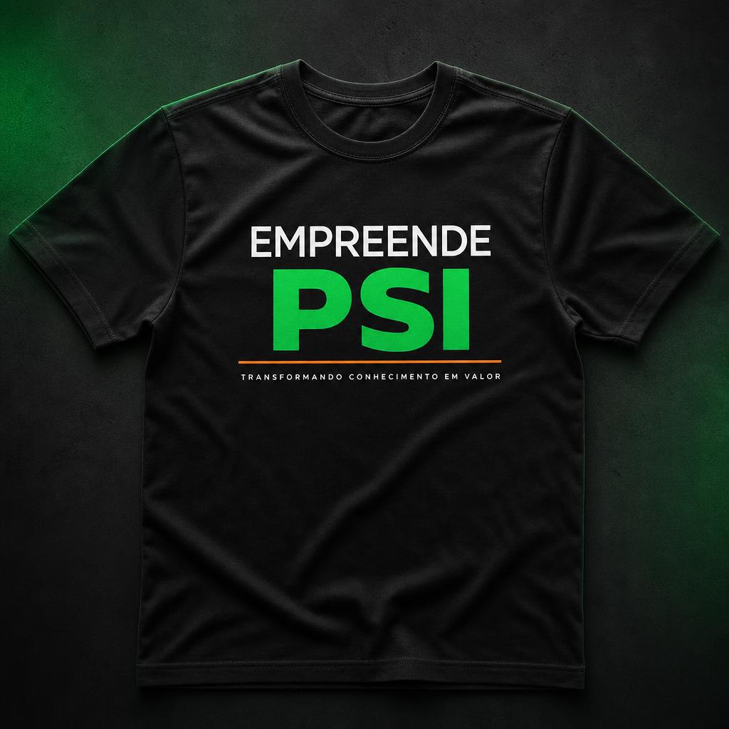 Mockup camiseta preta EMPREENDE PSI